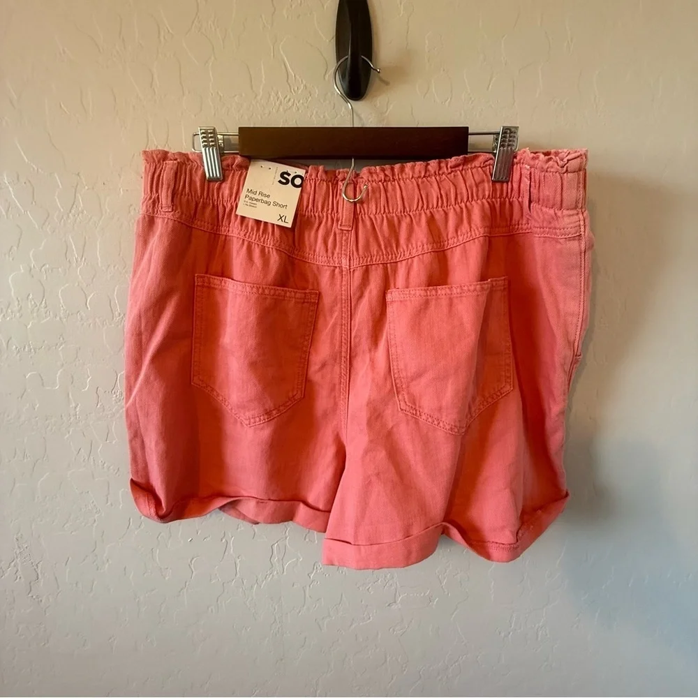 Sonoma Shorts Size XL Coral Paperbag Mid-Rise NWT‎